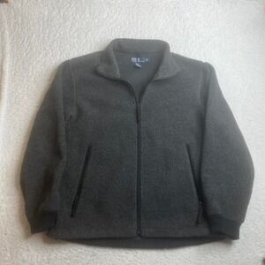Vintage Polo Ralph Lauren men's grey Sherpa lined full zip jacket 90s outdoors L